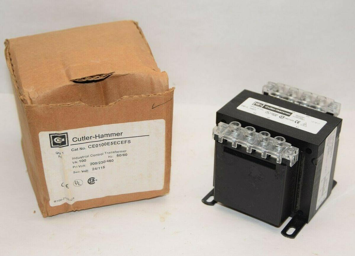 CUTLER HAMMER Transformer CE0100E5ECEFS 100Va Pri: 208/230/460 Sec: 24/115v NEW