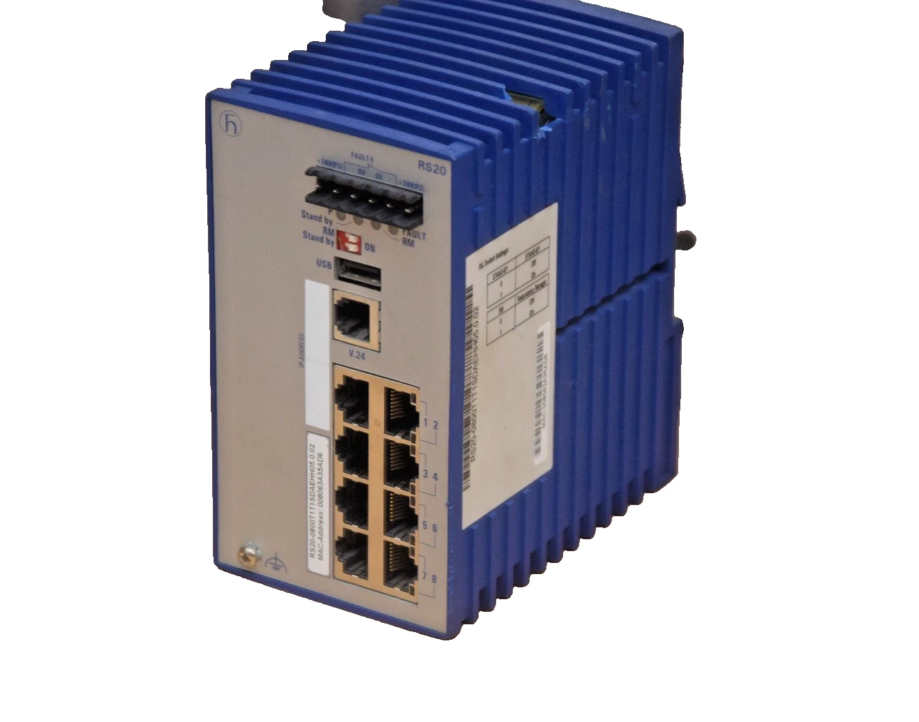 Used HIRSCHMANN Rail Switch Industrial Ethernet RS20 RS20-0800T1T1SDAEHH05.0.02