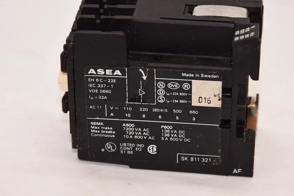 Used ASEA EH6C-22E 32A 32 Amp 120V Coil Contactor
