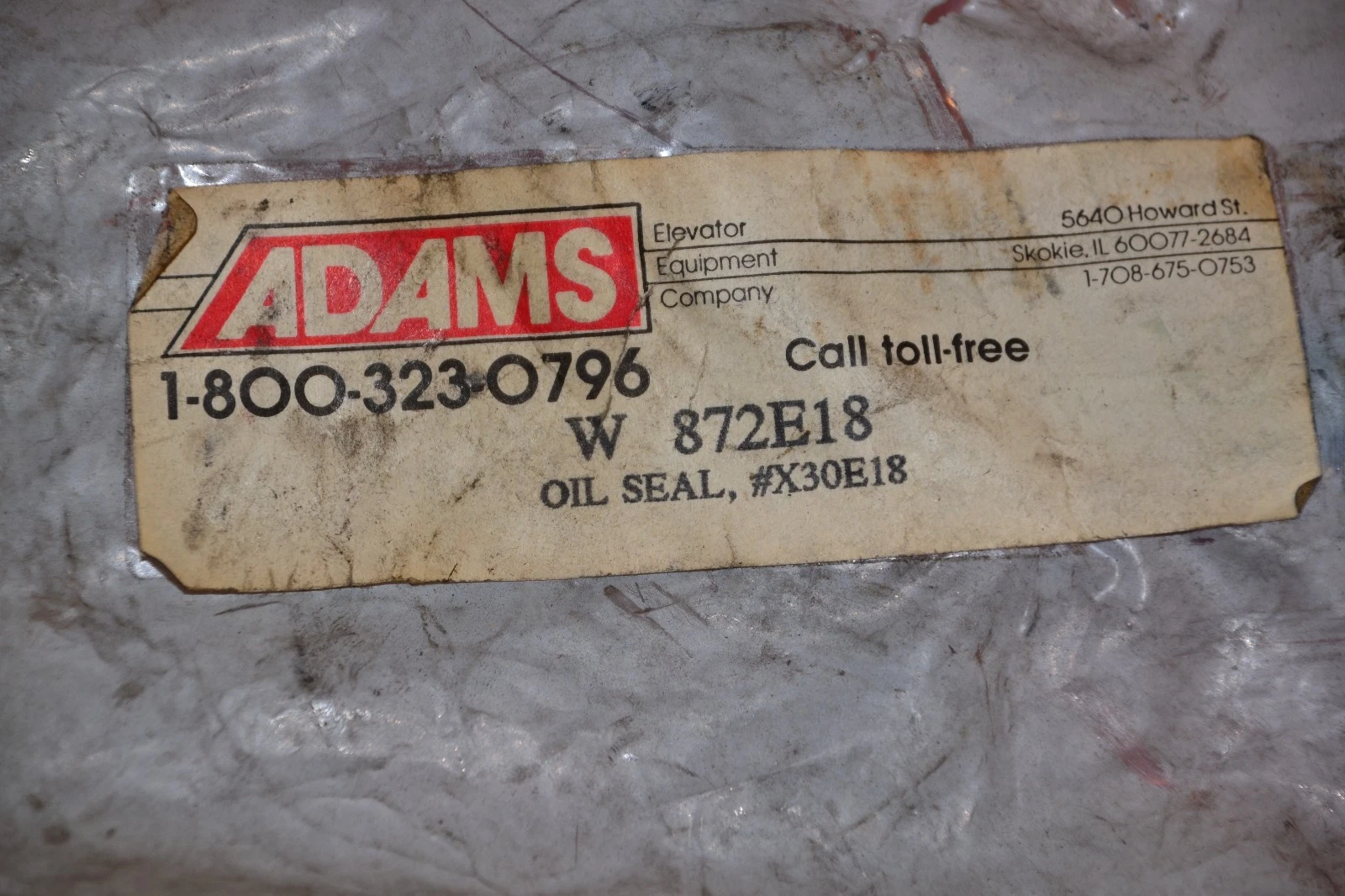 ADAMS SILICONE OIL SEAL W872E18 X30E18 NEW