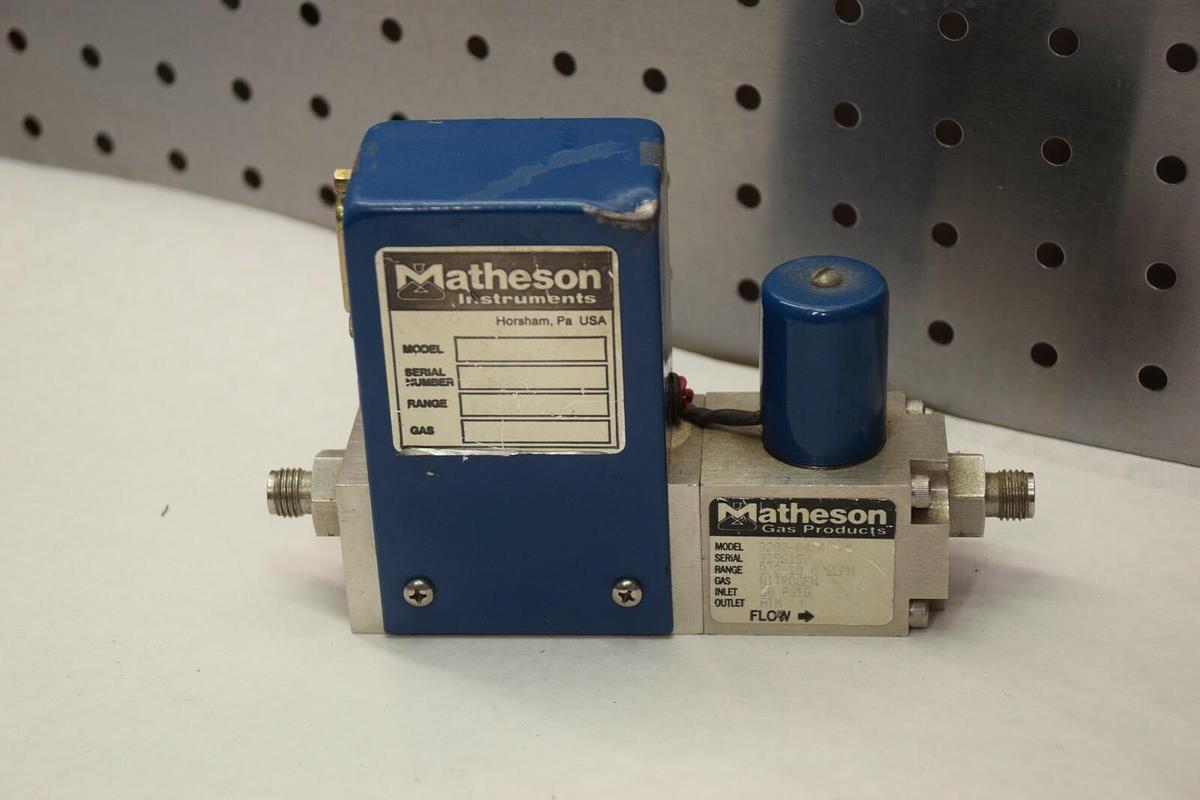 Used MATHESON GAS PRODUCTS 8202-0431 Nitrogen VALVE 8102-0414 EC  0/2-10 SLPM