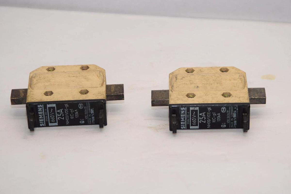 Used (Lot of 2) SIEMENS 3NA4810-6 3NA4 810-6 NH00/VDE-gL 25Amp Fuse