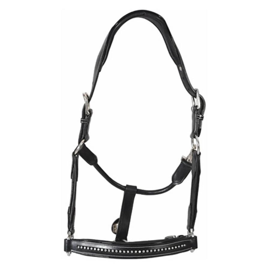 Used Henri De Rivel Henri  Padded Crystal Halter 2496-04H Black Crystal  Standard