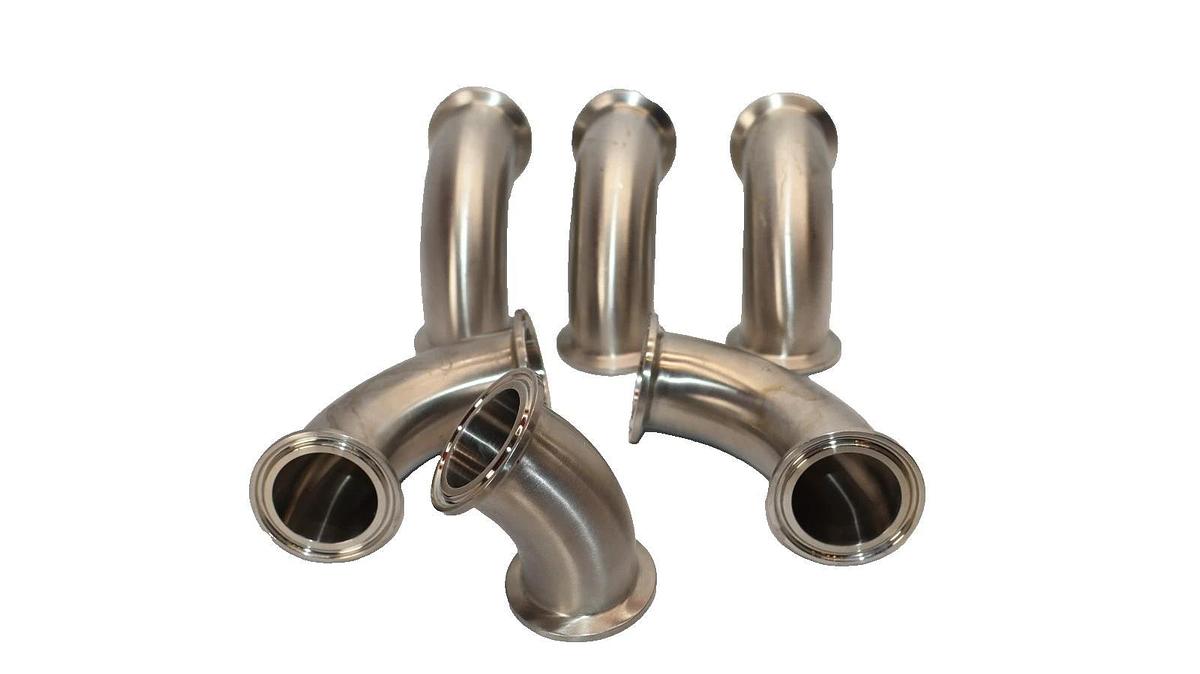 1-1/2" od (5) 90° Elbow (1) 45° Stainless Steel Pipe Fitting (New - Lot 6)