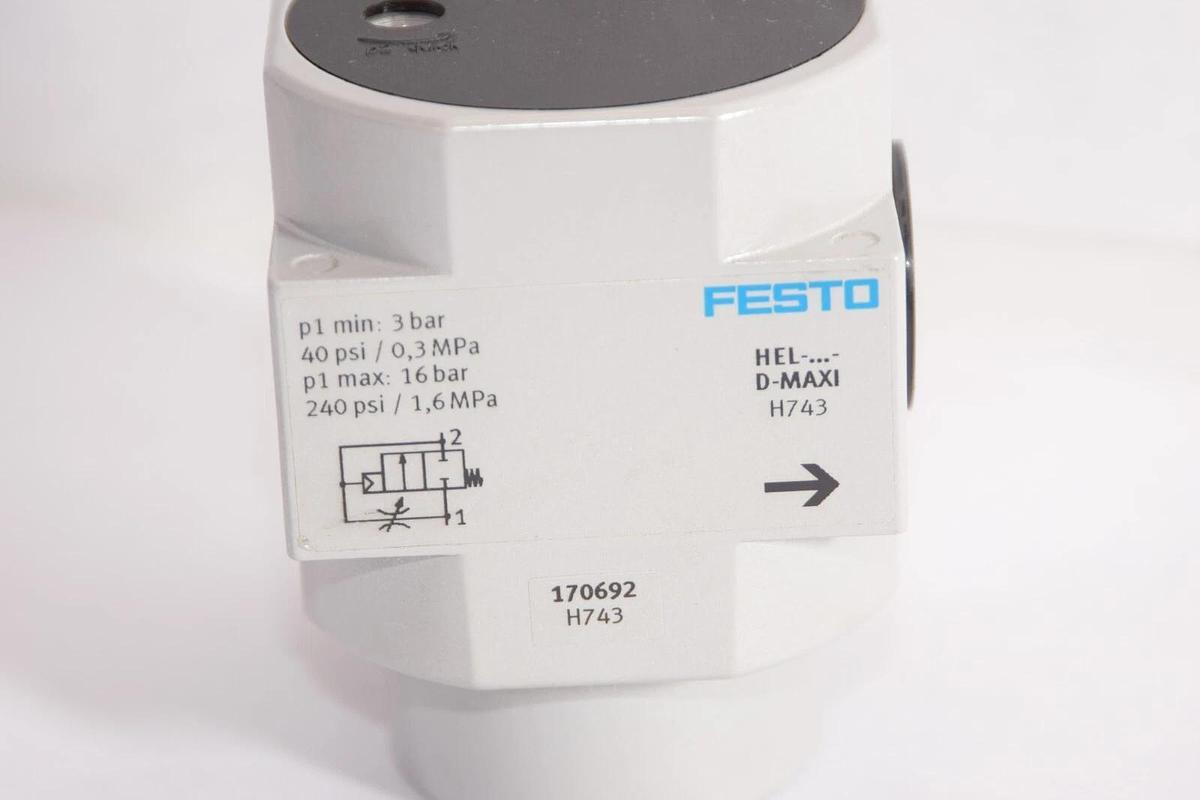 Used FESTO HEL-...-D-MAXI 3Bar 40psi Directional Start Valve