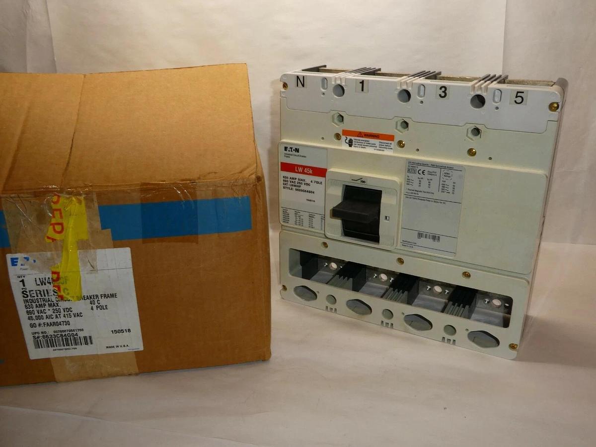 (New) Cutler Hammer EATON Breaker LW4630F  LW 45k 4P 630 amp max 690vac 250Vdc