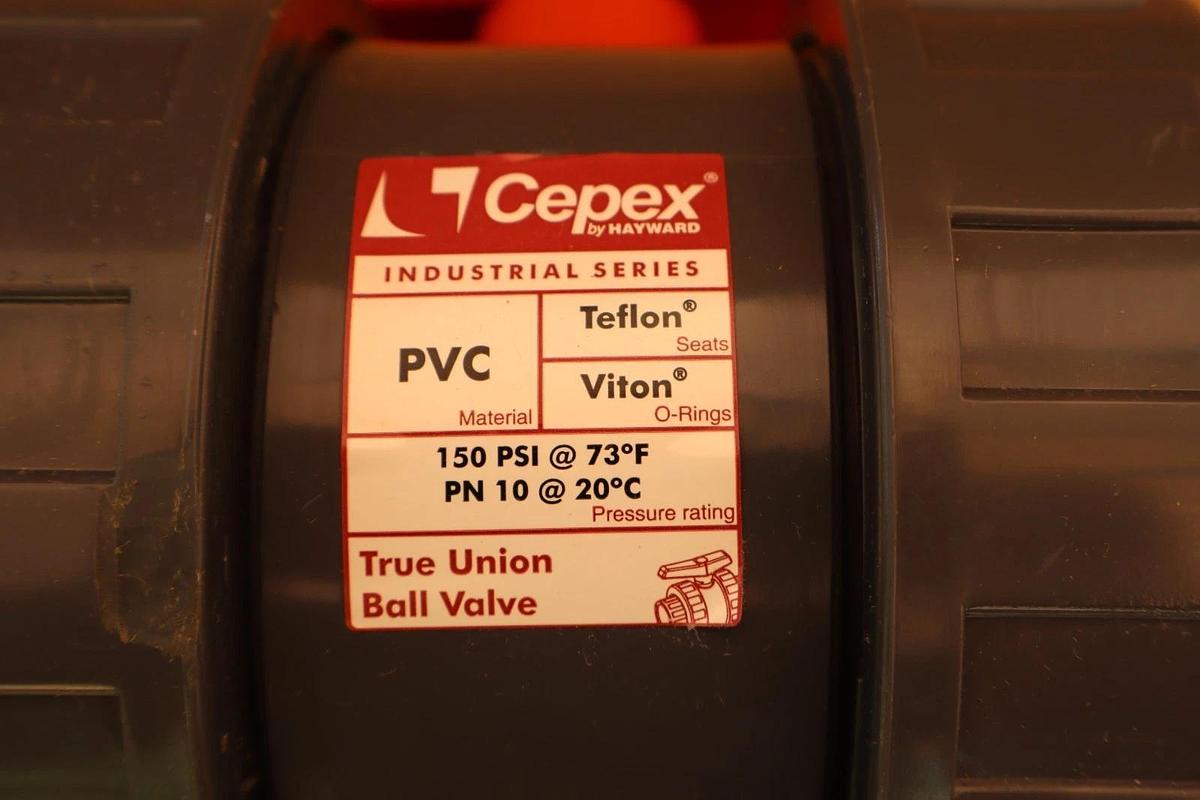 CEPEX Hayward 2-1/2" Ball Valve T/U Thread 2-1/2" Viton PVC 2.5" CPX21161 (NEW)