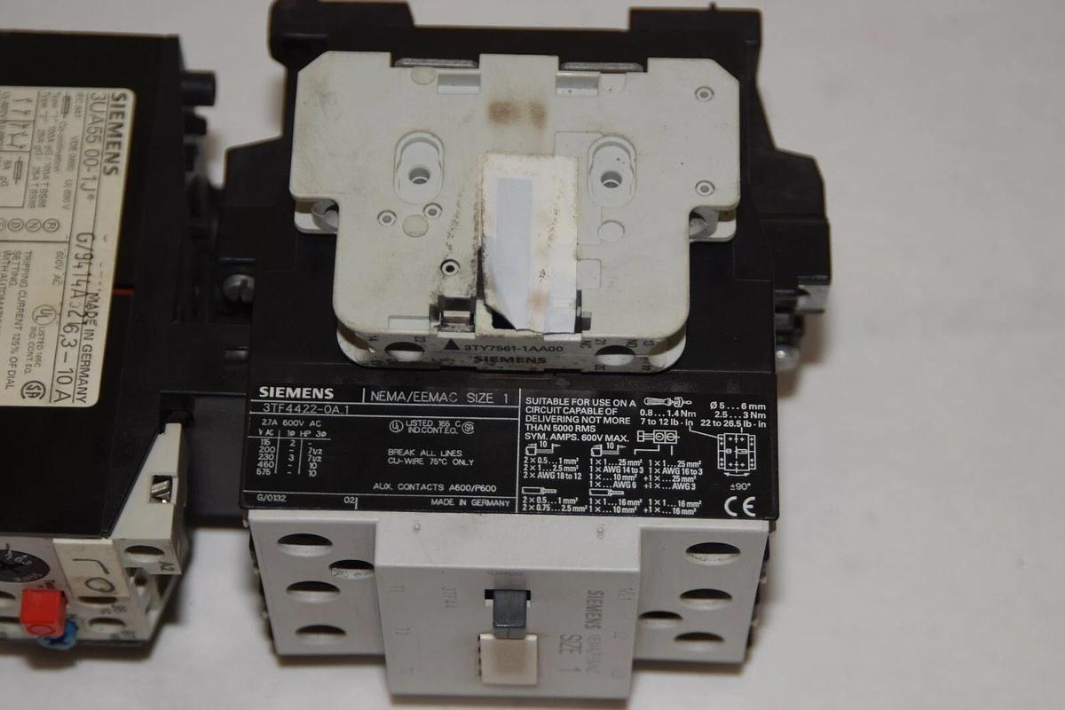 Used SIEMENS 3TF4422-0A..1 Size Sz 1 Starter 110-120v coil Relay 3UA55 00-1J* 6,3-10A
