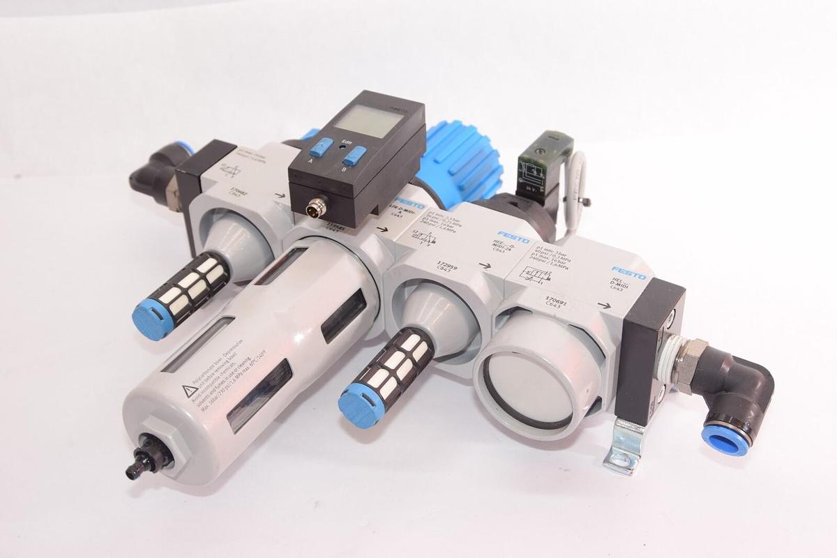 Used FESTO LFR-D-MIDI-A Filter Regulator HEE-...-D-MIDI 24 HEL-..-D-MIDI HE-..-D-MIDI