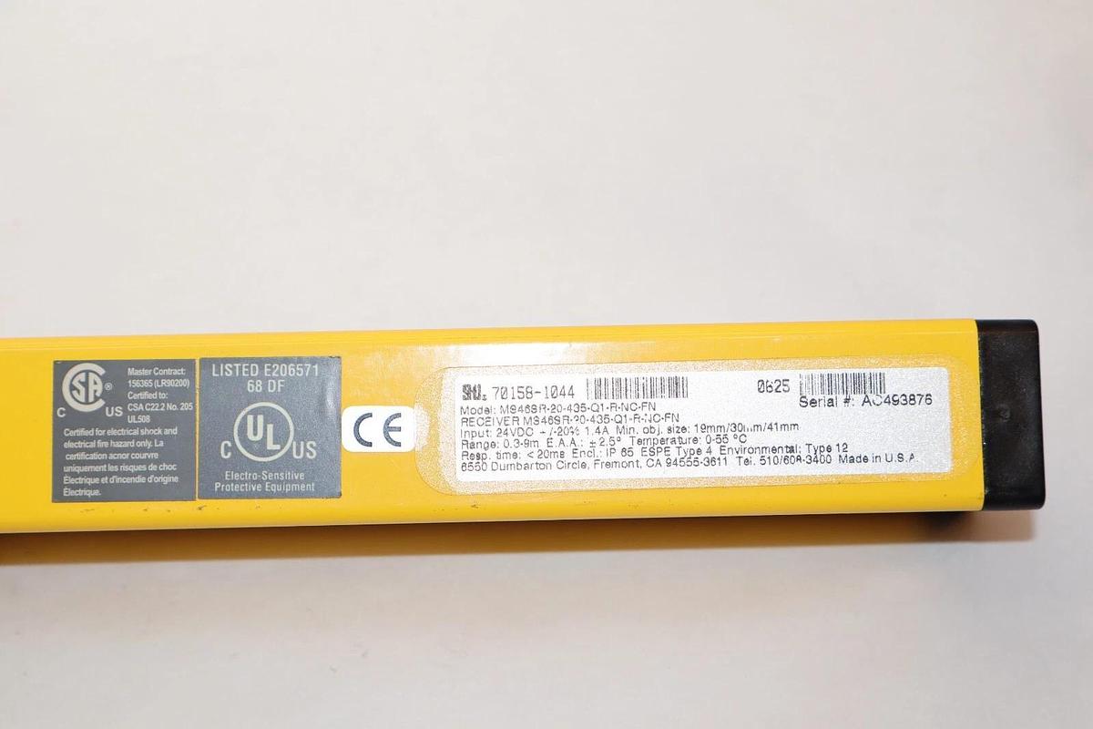 (NEW) STI MS46SR-20-435-Q1-R-NC-FN , 70158-1044 Receiver Light Curtain