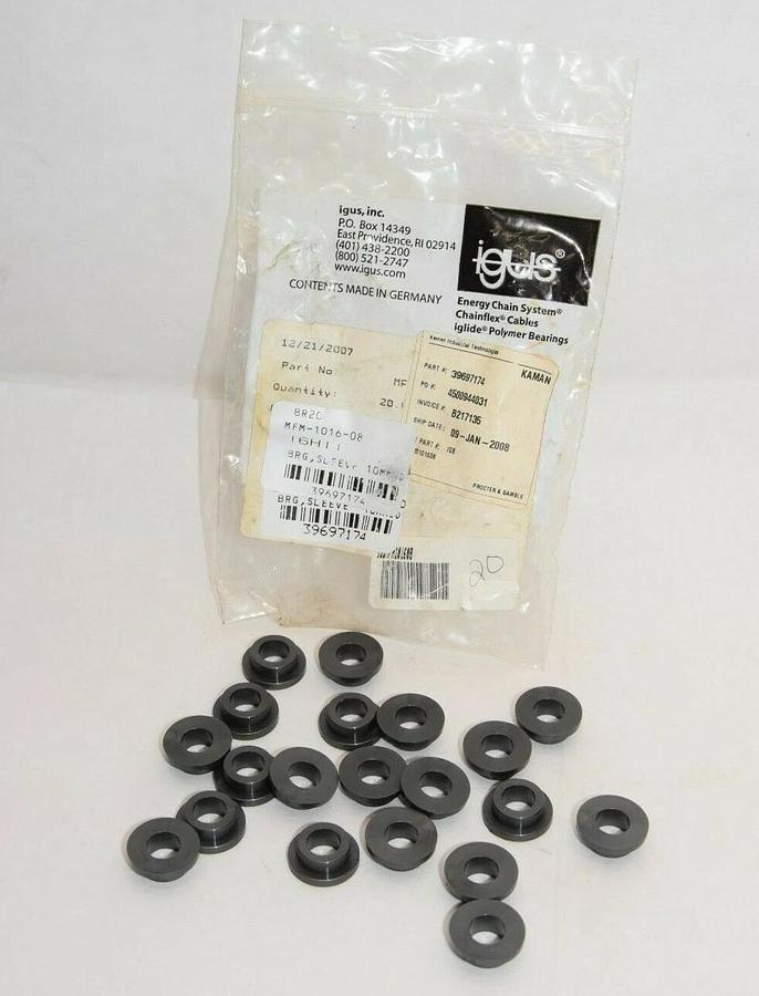 (NEW - 20) IGUS MFM-1016-08 MFM101608 Flanged Metric Iglide M250 Plain Bearing