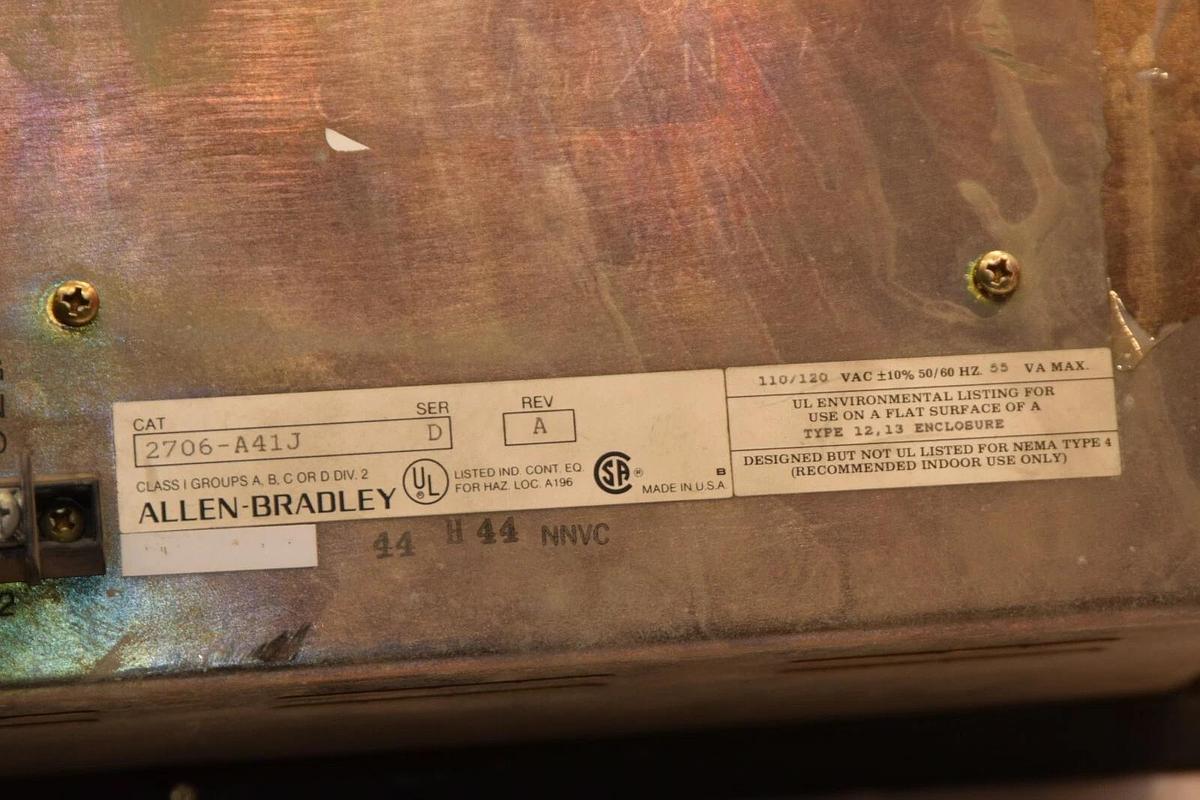 Used ALLEN BRADLEY 2706-A41J Ser D 110/120Vac Dataliner Operator Interface Display