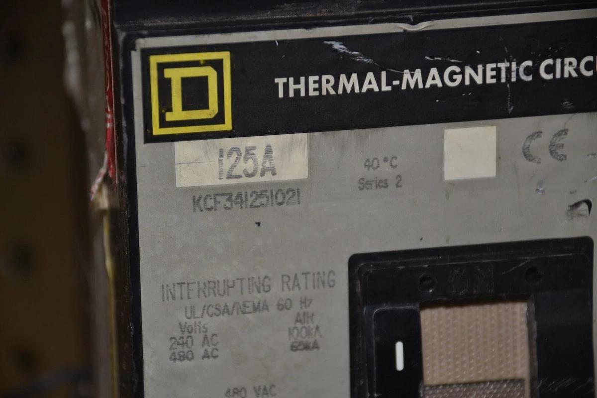 Used SQUARE D Breaker KCF341251021 125a 125Amp 125 amp