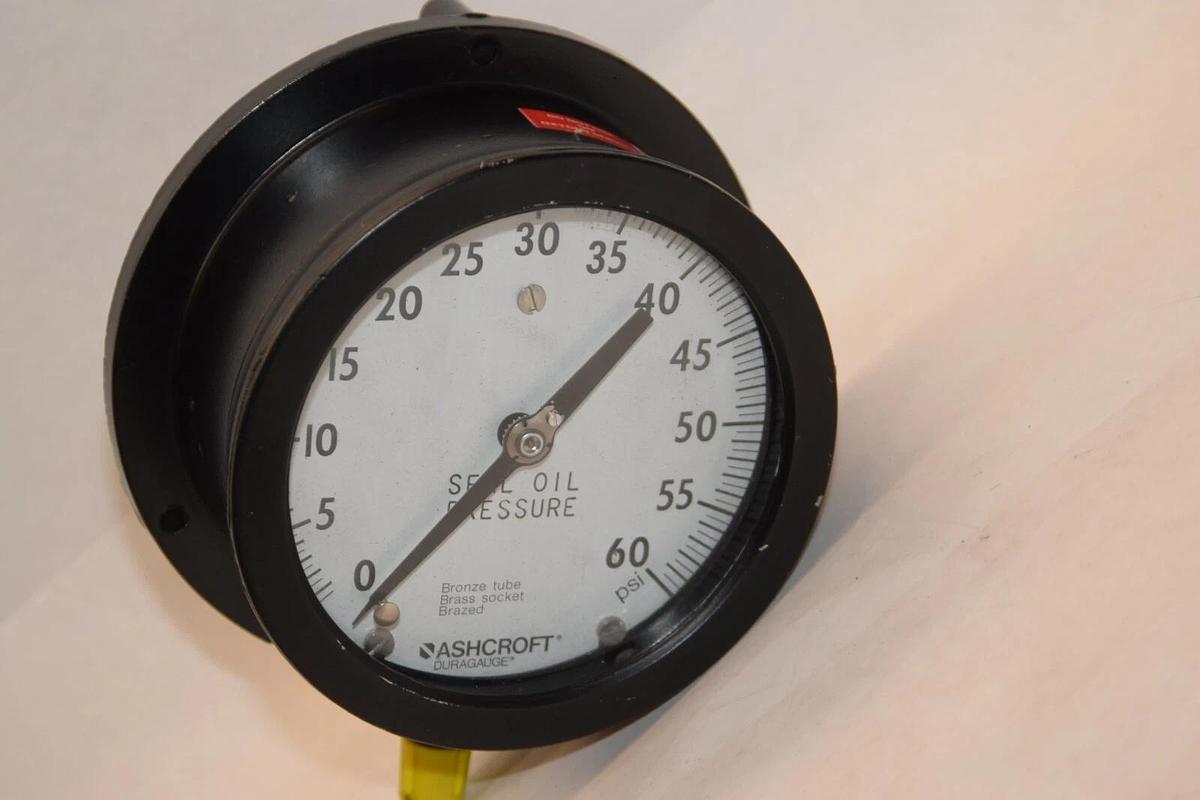 ASHCROFT 0-60psi 4" Face Duragauge Seal Oil Pressure Gauge NEW