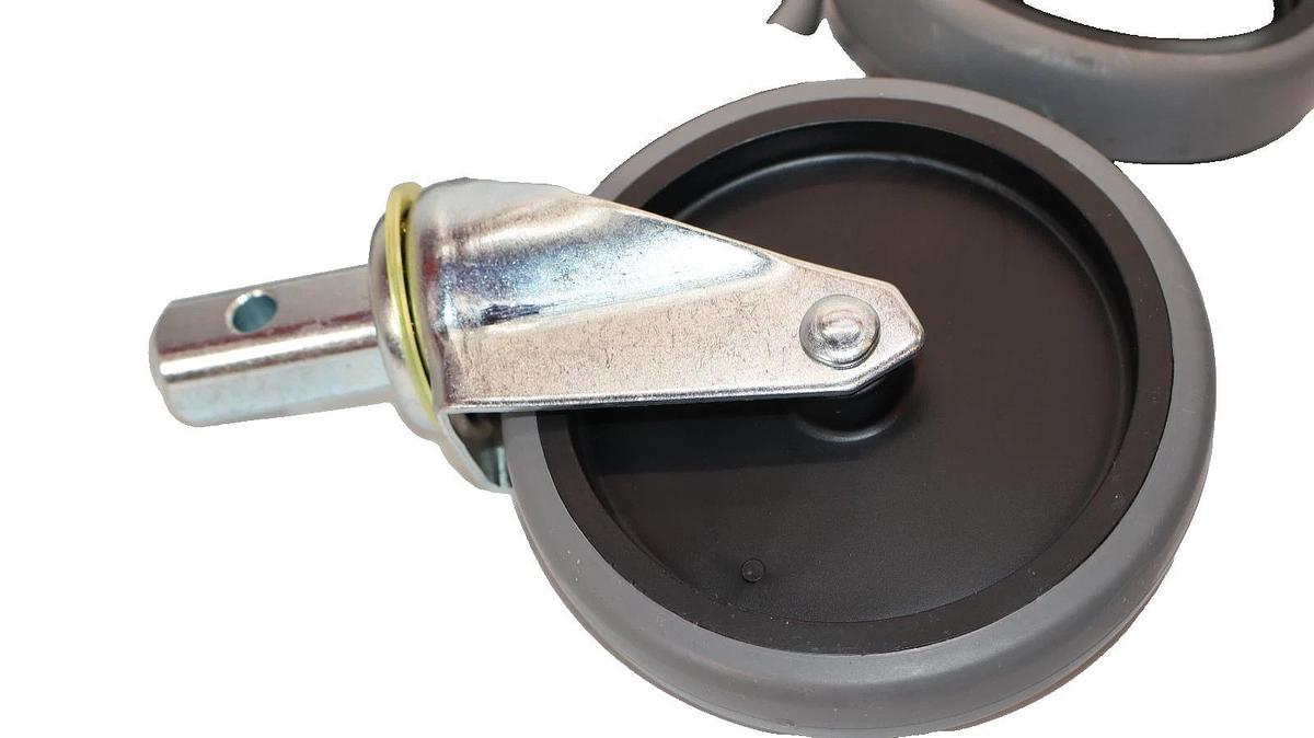 Heavy Duty Swivel Caster 5" w/back Breaks A-93211 , 5x1 (New - Set of 4)