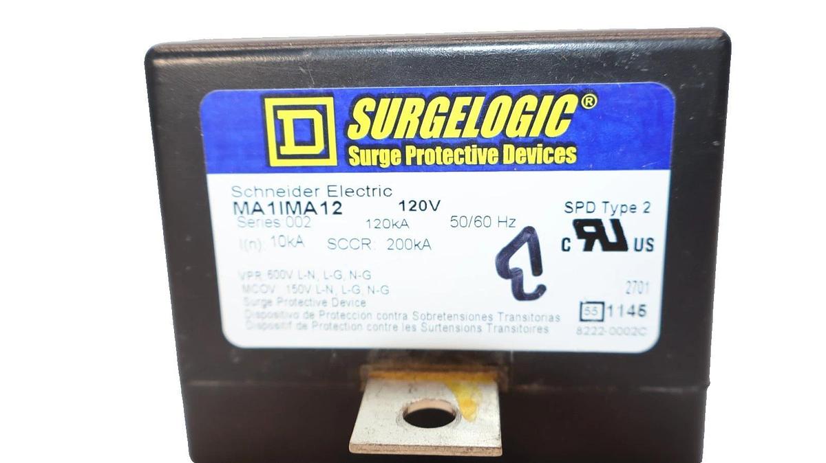 Used Square D MA1IMA12 120V Type MA Surgelogic Surge Protective Device
