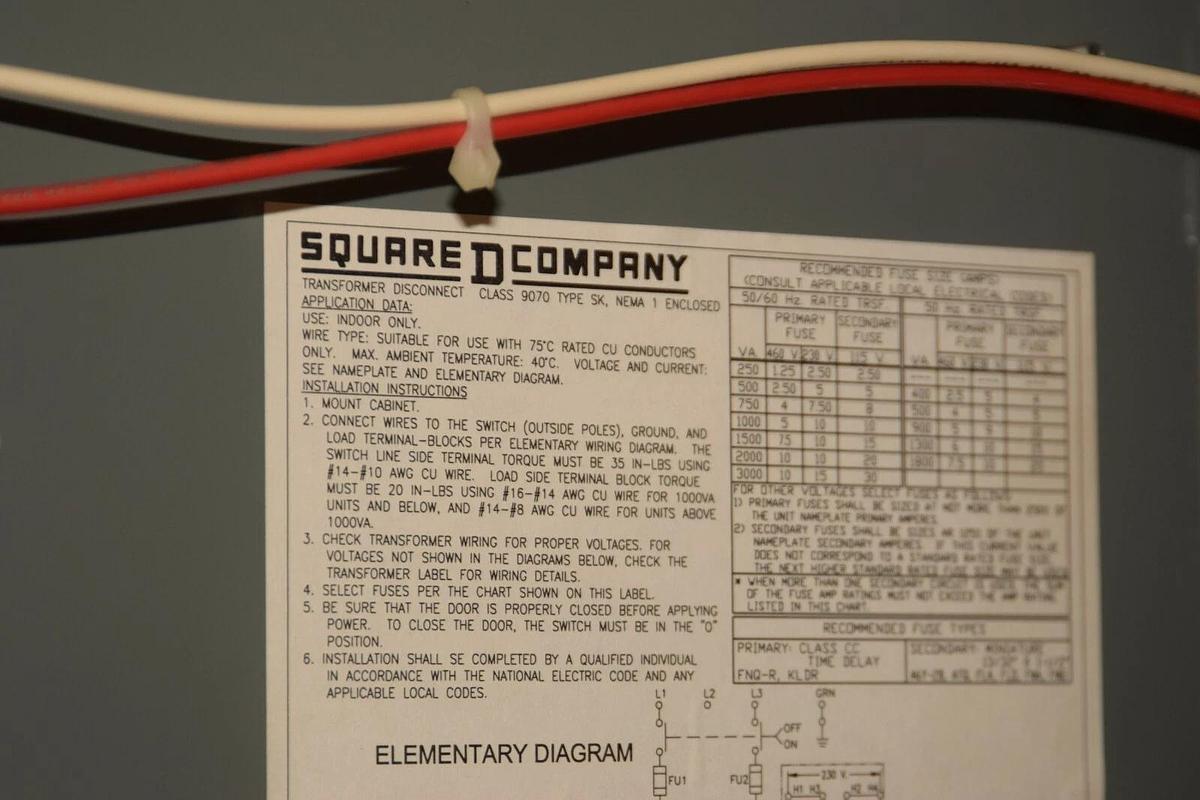 (NEW) SQUARE D 9070SKG3000G2 Ser A 600Vac 50/60Hz Transformer Disconnect