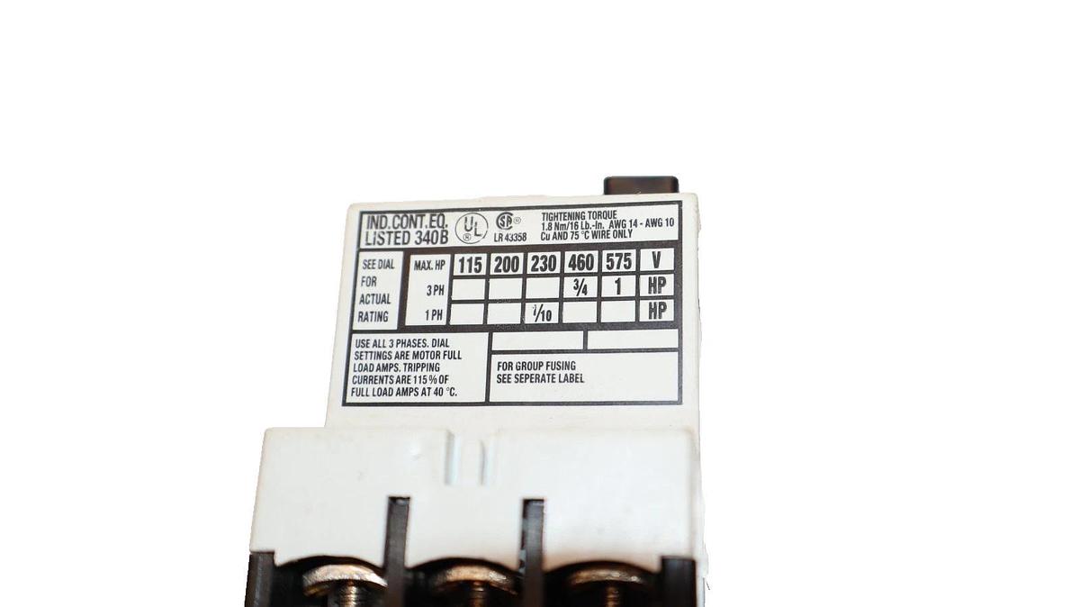 Used Square D 2520-MP 1.0 Series A 1.6A 660V 3P Manual Starter (Lot of 3)