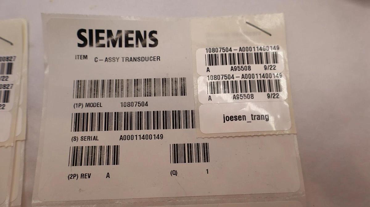 Used SIEMENS 10807504 C-Assembly Transducer W/2 11056462 Assembly Sample Arm