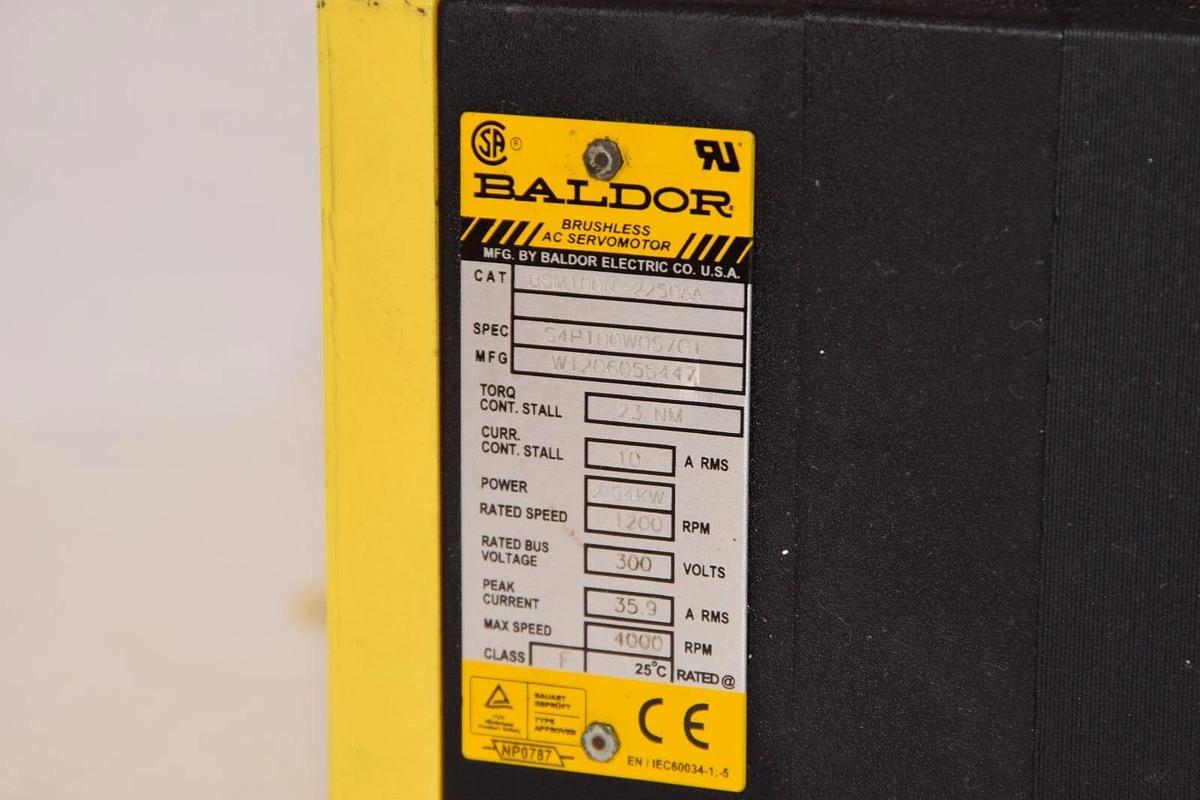 Used Baldor ABB Brushless AC Servo motor BSM100N-2250AA, W1206058447, 2.54KW