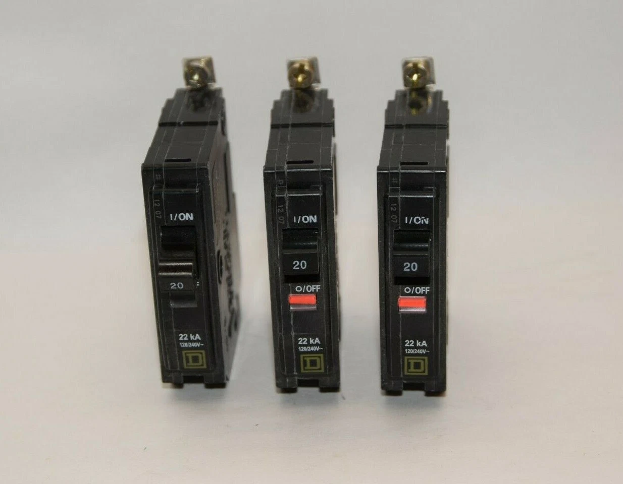 (NEW - Lot of 3) SQUARE D Q0B QOB Issue No. DR-6013 20A 20 Amp A Breaker