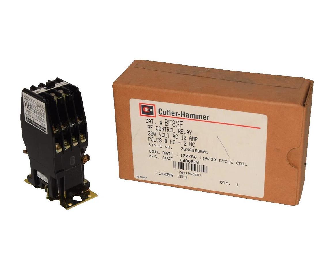 Cutler Hammer BF Control Relay BF82F 300V 10A 8NO 2NC 10 Amp 110/120v coil (NIB)
