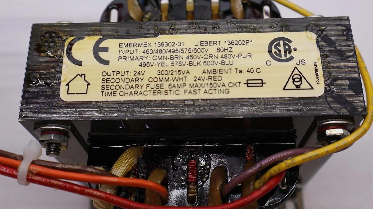 Used EMERMEX / LIEBERT 139302-01 , 136202P1 , EM-6 24V Coil Transformer