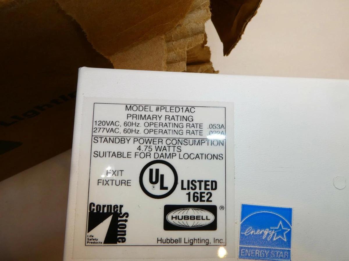 (NEW) HUBBELL PLED1ACRWW Led Direct View Exit Sign