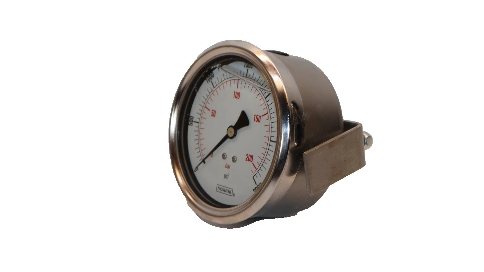 NOSHOK Back Connection Gauge 0-3000psi Liquid Filled 1/4 NPT 206.8 Bar (NEW)