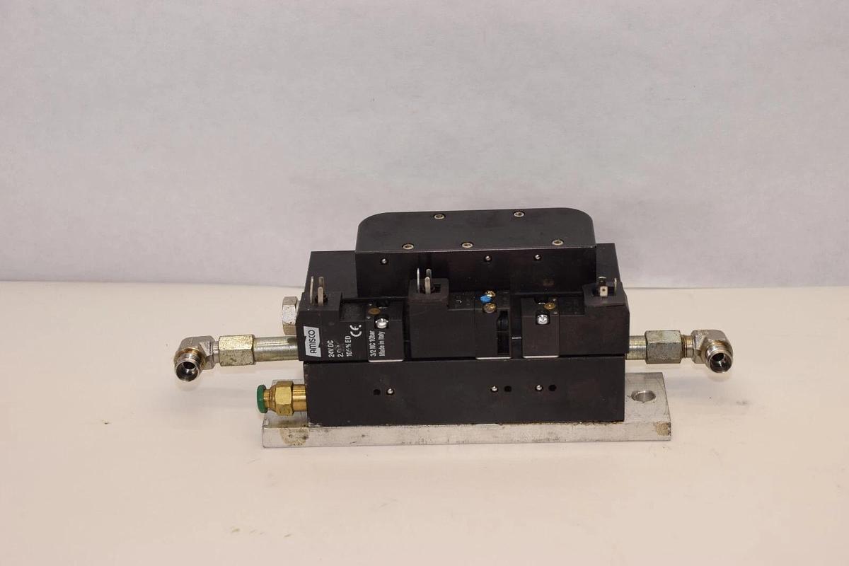 Used ROSS LT32NA27500-002W Leak Test Manifold With Amisco 24Vdc Solenoid Valve