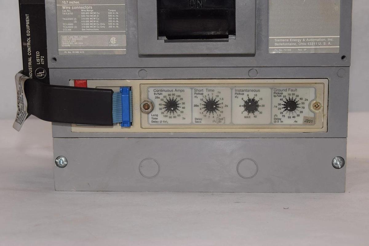 Used Siemens I-T-E Sentron Breaker 200a SHJD69200NGTH SHJD6 600v 3p 200 Amp Trip