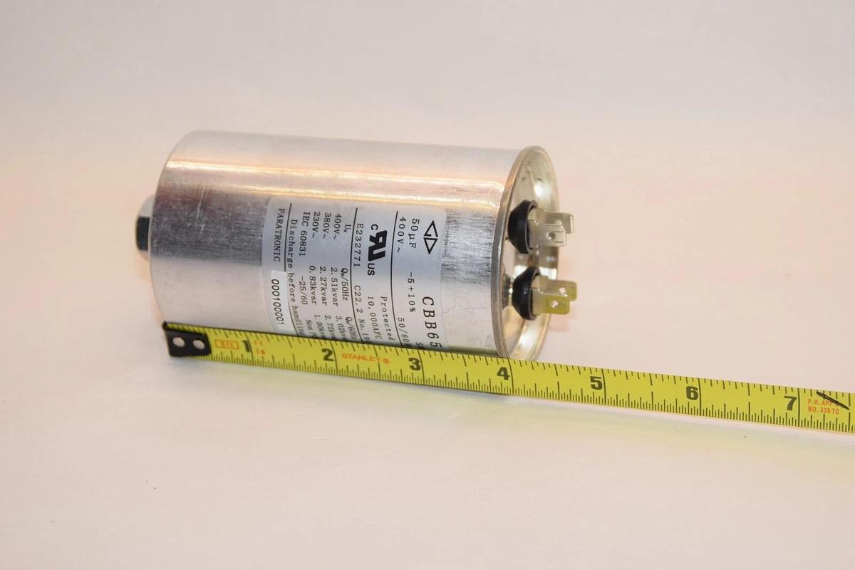 Used FARATRONIC CBB65 50uF -5+10% 50/60Hz Capacitor
