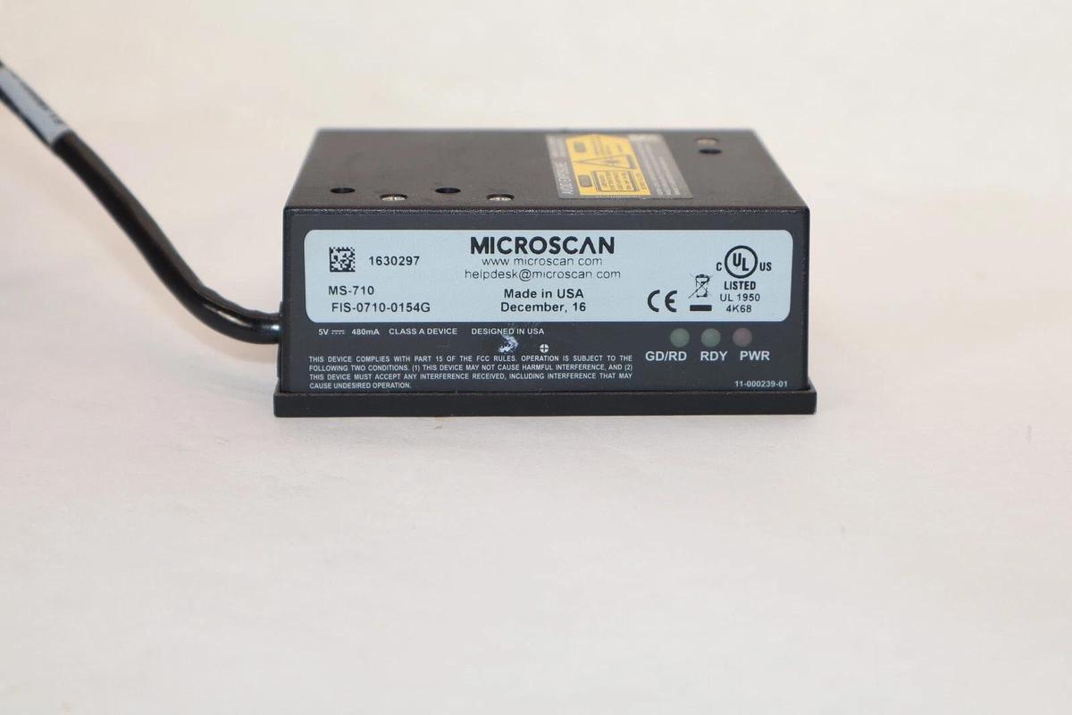 Used MICROSCAN FIS-0710-0154G MS-710 , 10811098 Rev A Laser Barcode Scanner