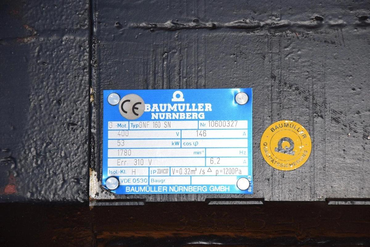 Baumuller Nurnberg G Motor GNF160SN GNF 160 10600327 SN 400v 53kW 146A *Refurb*