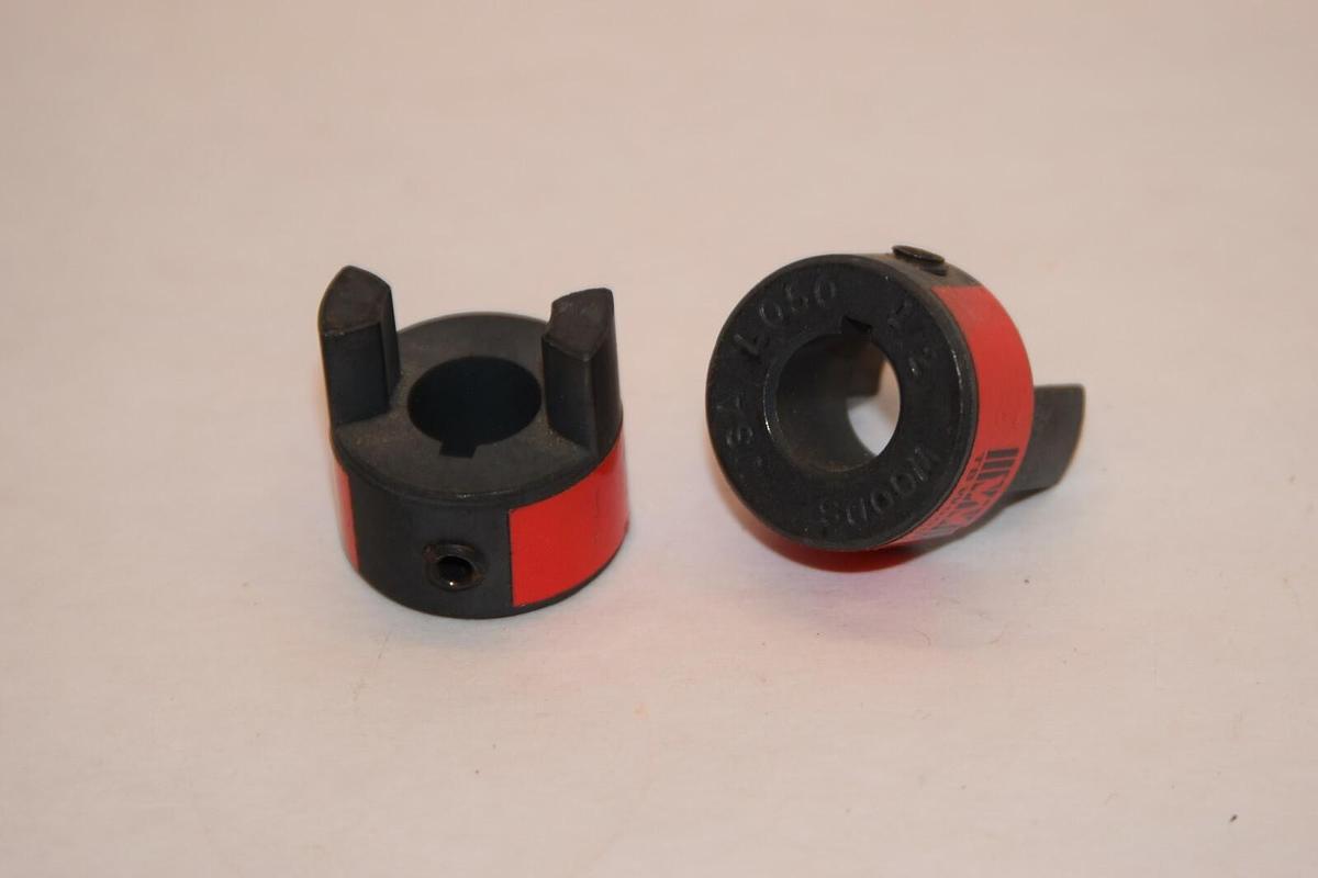 (NEW - Lot of 2) TB WOODS USA L-050 L05012 1/2" Bore L-Jaw Coupling