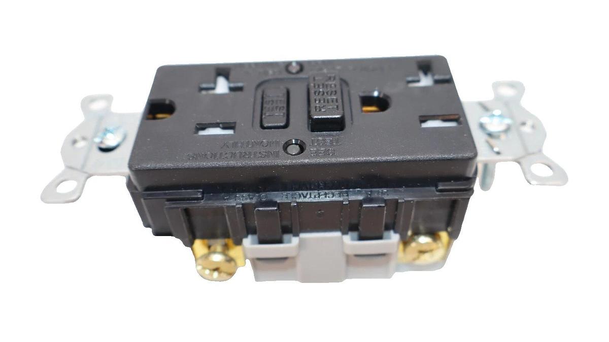 (NEW) HUBBELL GFTRST20BK 20A 125V Black GFCI Commercial Self Test Receptacle