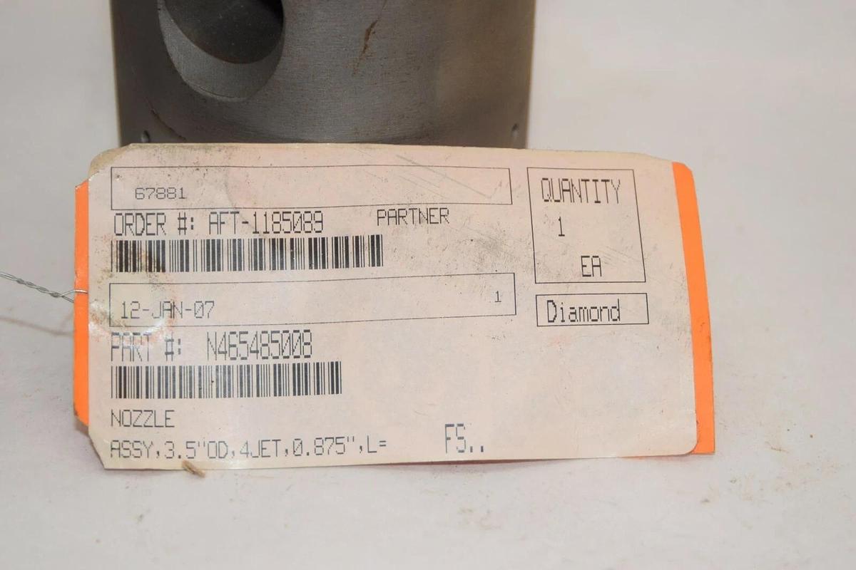 (NEW) N465485008 222492C001 Sootblower Nozzle 3.5" od 4 jet .875" 8" L