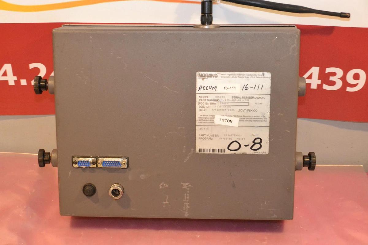 Used NORAND BAR CODE ID STATION RT5940 2629390 225-480-011/002