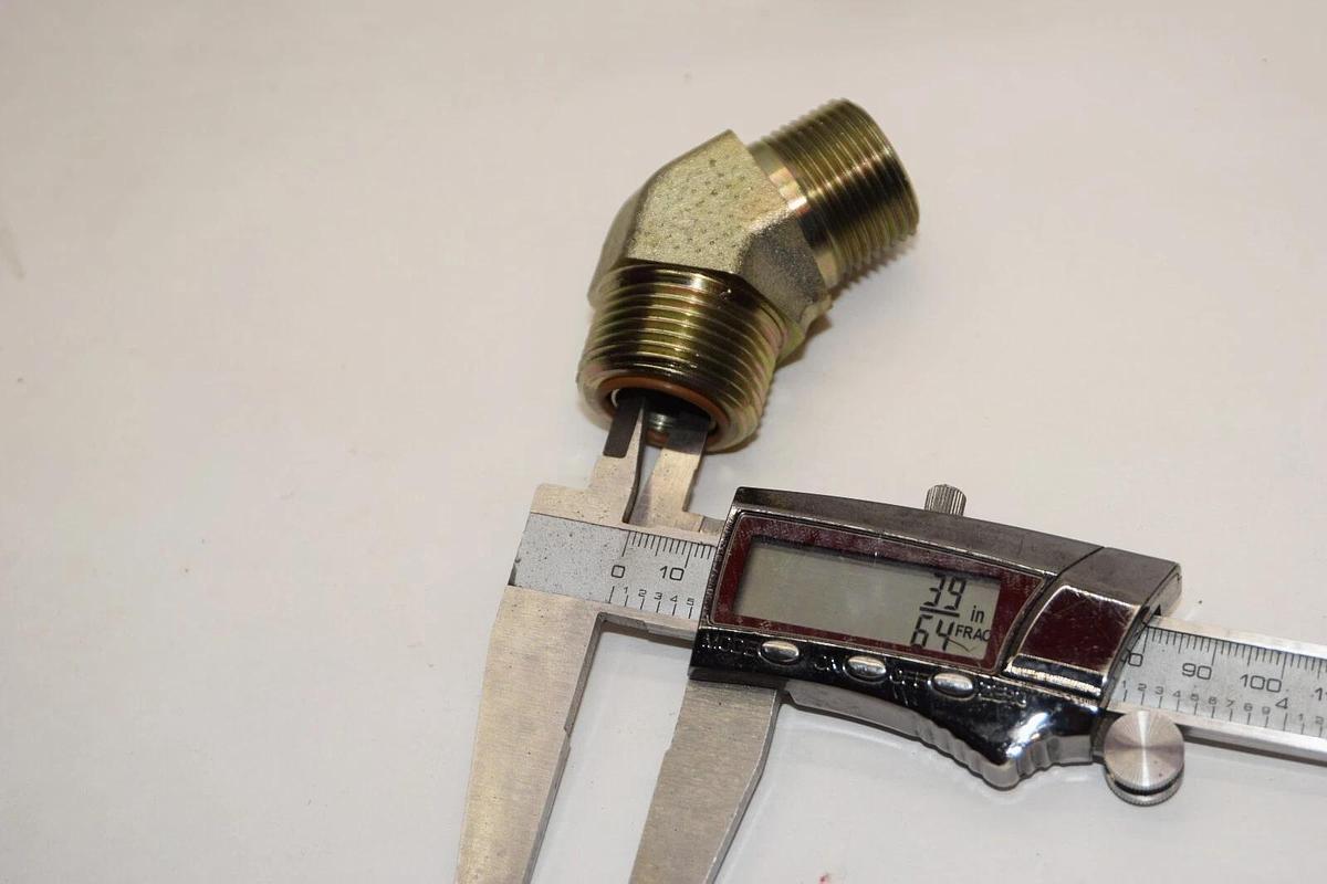 Used (2) NEW PARKER HYD FITTING ADAPTER 45 Deg O-ring face Seal Lok 3/4" npt - o ring