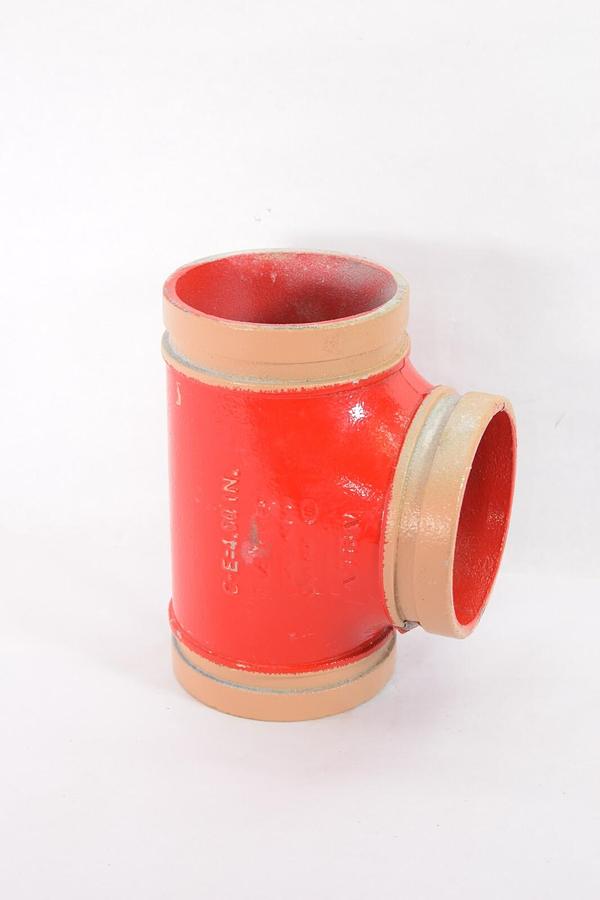 (NEW) VICTAULIC 4/114.3 No. 002 C-E=4.00 IN 4" FireLock Straight Grooved Tee