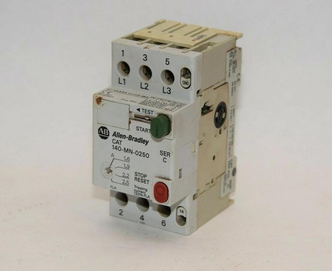 Used ALLEN BRADLEY 140-MN-0250 Series C 1.6-2.5A Manual Motor Starter