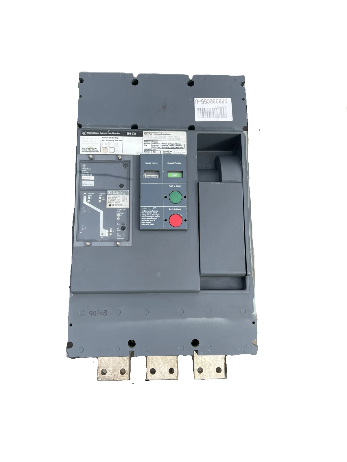 Westinghouse SPB100 3000A 3p 600V Pow-R-Way Breaker T51BLI, SPBR330F51, 3000 Amp