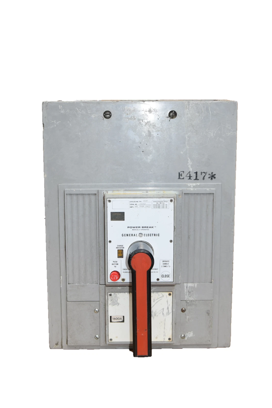 Used GE TPS203F 2000A Power Break Circuit Breaker w/ 1600 Amp Trip General Electric