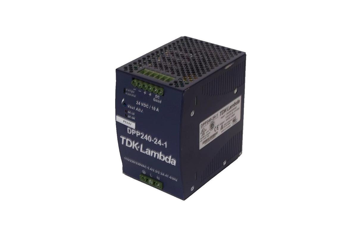 Used TDK-Lambda DPP240-24-1 24Vdc 10A DIN Rail Mount Power Supply