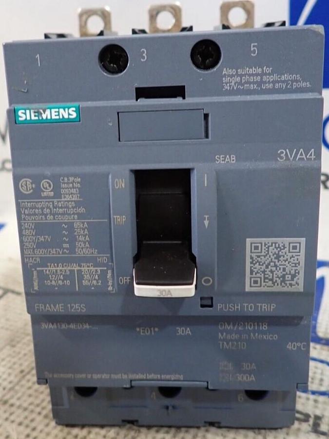 (NEW) SIEMENS E3RED43B030 ENC3R 3P 30A 30 Amp 30 A 480V 18KA Breaker