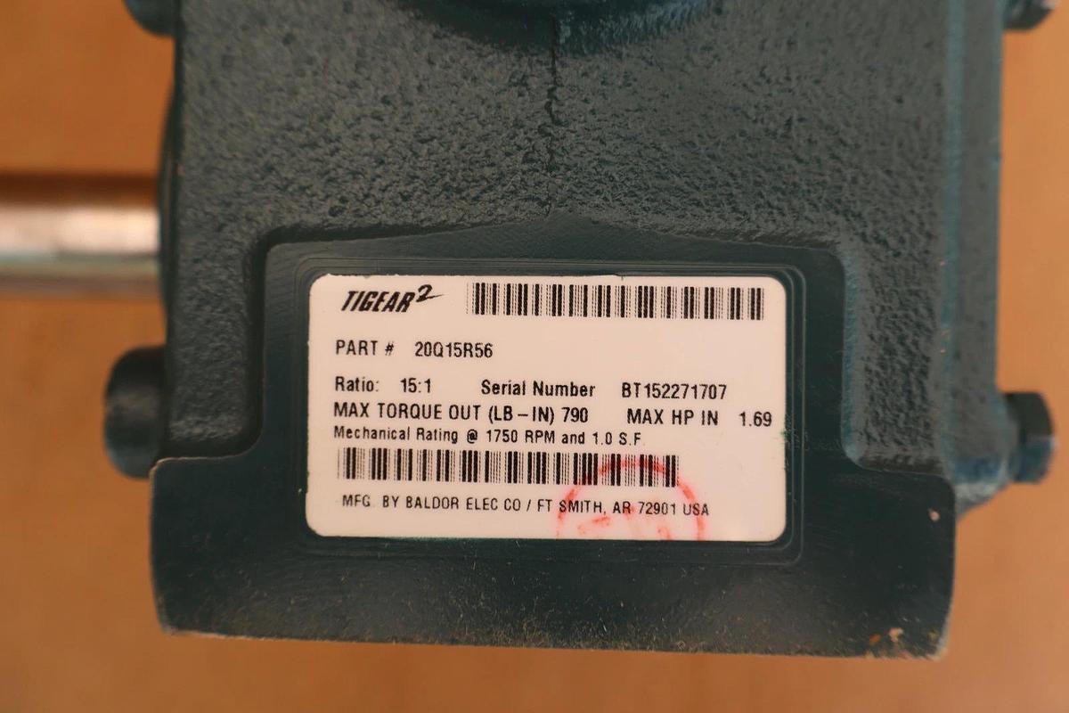 Dodge Baldor Gear Box Speed Reducer Tigear-2 20Q15R56 BT06150032 15:1 (New)