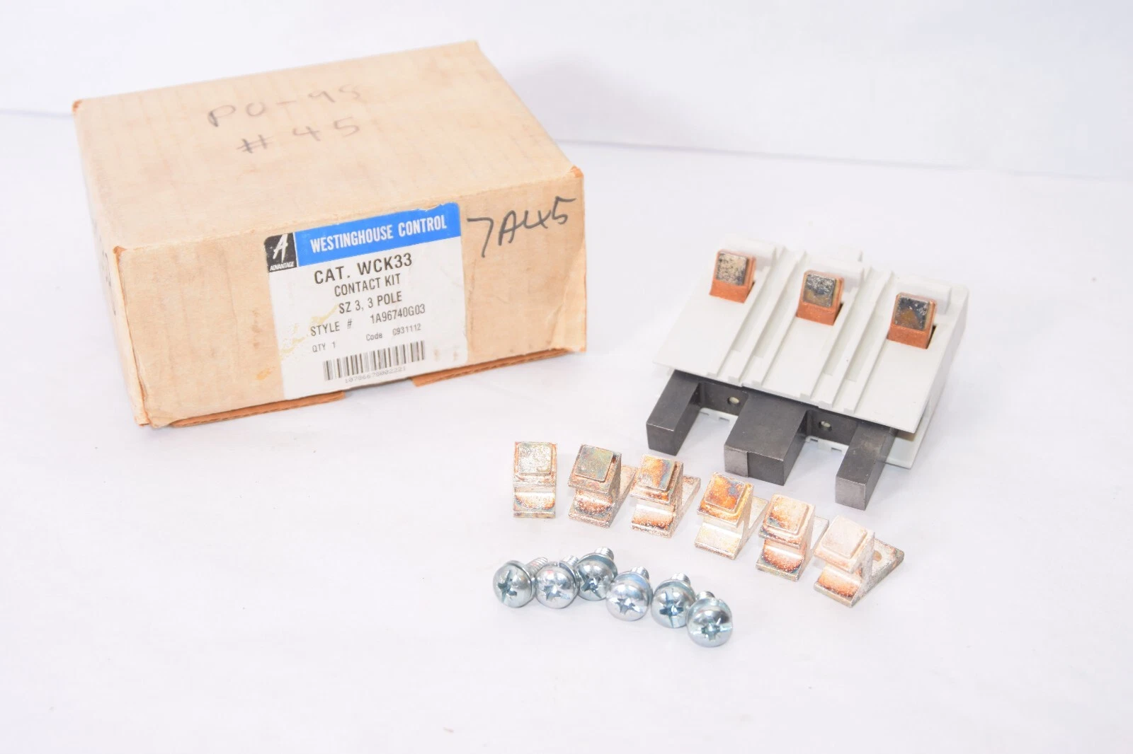 Used EATON CUTLER HAMMER W200 Size 3 Advantage Contact Kit 3 Pole WCK33 1A96740G03