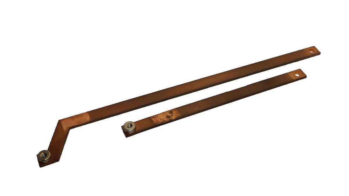 Used 12" x 1/2" x 1/8" & 7-1/2" x 1/2" x 1/8" Copper Buss Bar