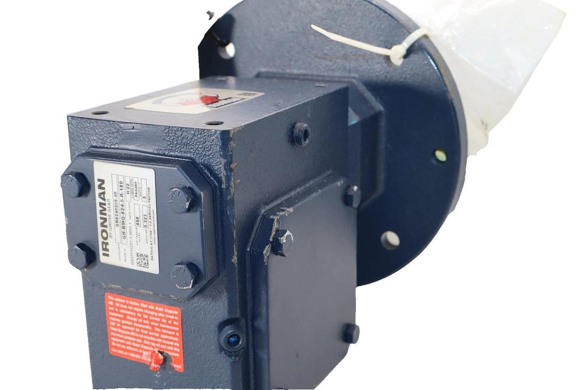 IronMan Grove Gear Box Gearbox Worm Speed Reducer GR-BMQ-824-5-R-180 5:1 NOS