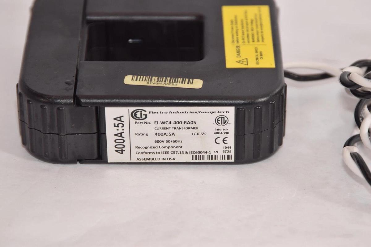 Used ELECTRO INDUSTRIES / GAUGE TECH EI-WC4-400-RA05 400A:5A Current Transformer